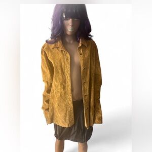Brandon Thomas Brown Suede Shirt Jacket Shacket